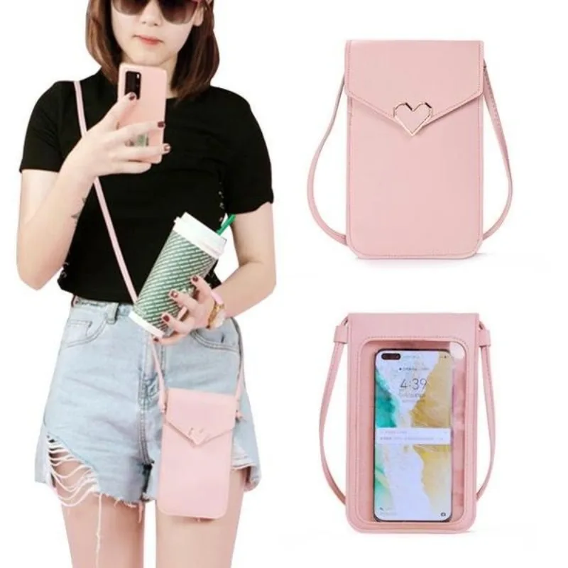 

Transparent Touch Screen Mobile Phone Purse Lady Pack large volume daily shopping mobile phone purse girl birthday family gift