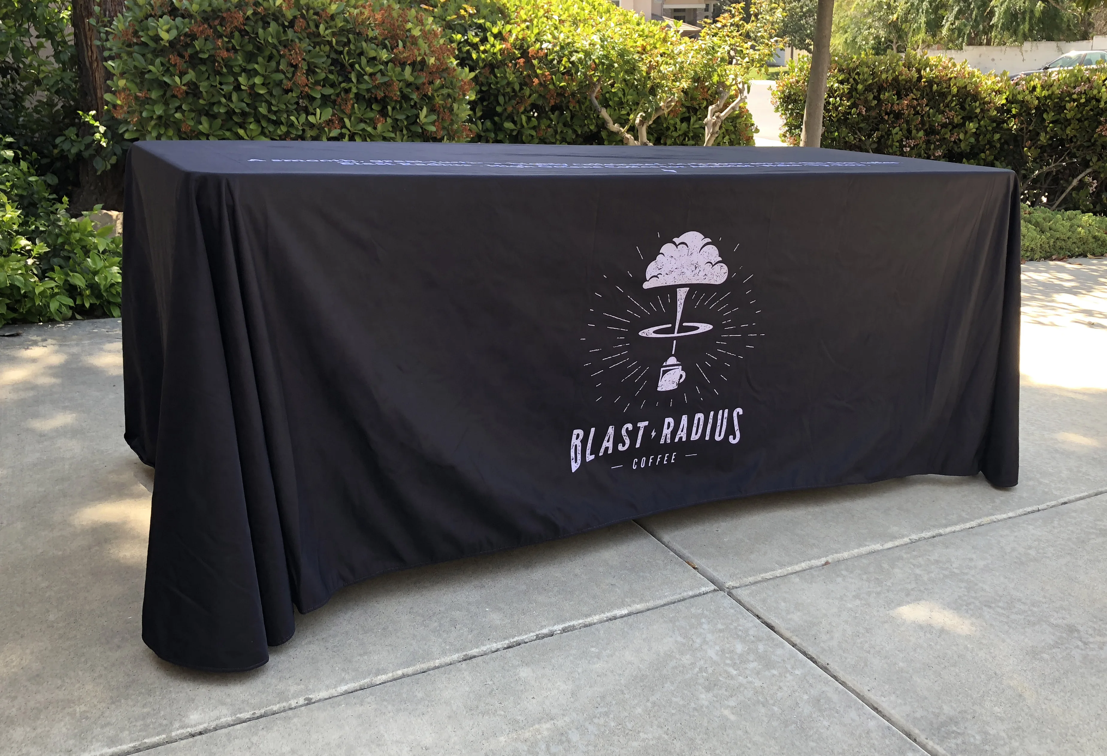 Custom Table Cloth Cover with Business Logo or Text Stretch Personalized Tablecloth Spandex for Trade Show Event Table Runner