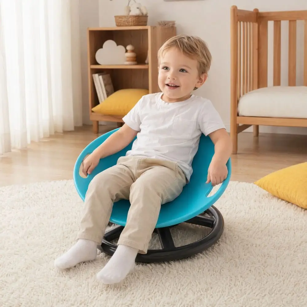 Anti-slip Balance Swivel Chair Large Load Bearing Sturdy Toddlers Sit and Spin Seat Improves Focus Metal Base