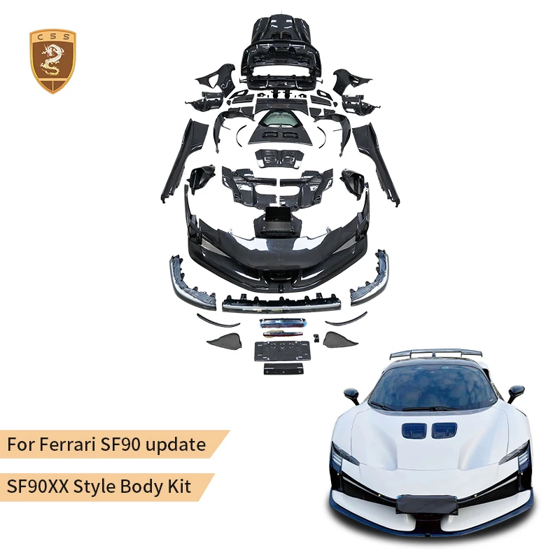 NEW Upgrade SF90XX Carbon Fiber Wide Body kit for Ferrari SF90 Stradale Front Rear Bumper Hood Fender Side Skirt Car Spolier Kit