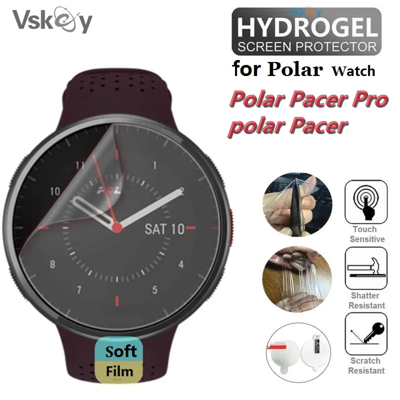 10PCS TPU Hydrogel Soft Screen Protector for Polar Pacer Pro Smart Watch HD Clear Protective Film for Polar Pacer