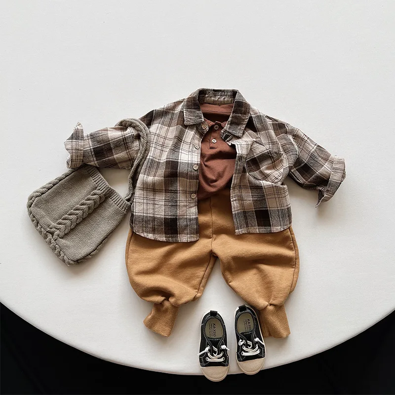 1-6 Jahre alte Jungen koreanische Casual Top Frühling und Herbst neue Stil Jungen Shirt hochwertige reine Baumwolle langärmelige Strickjacke – Detail 8