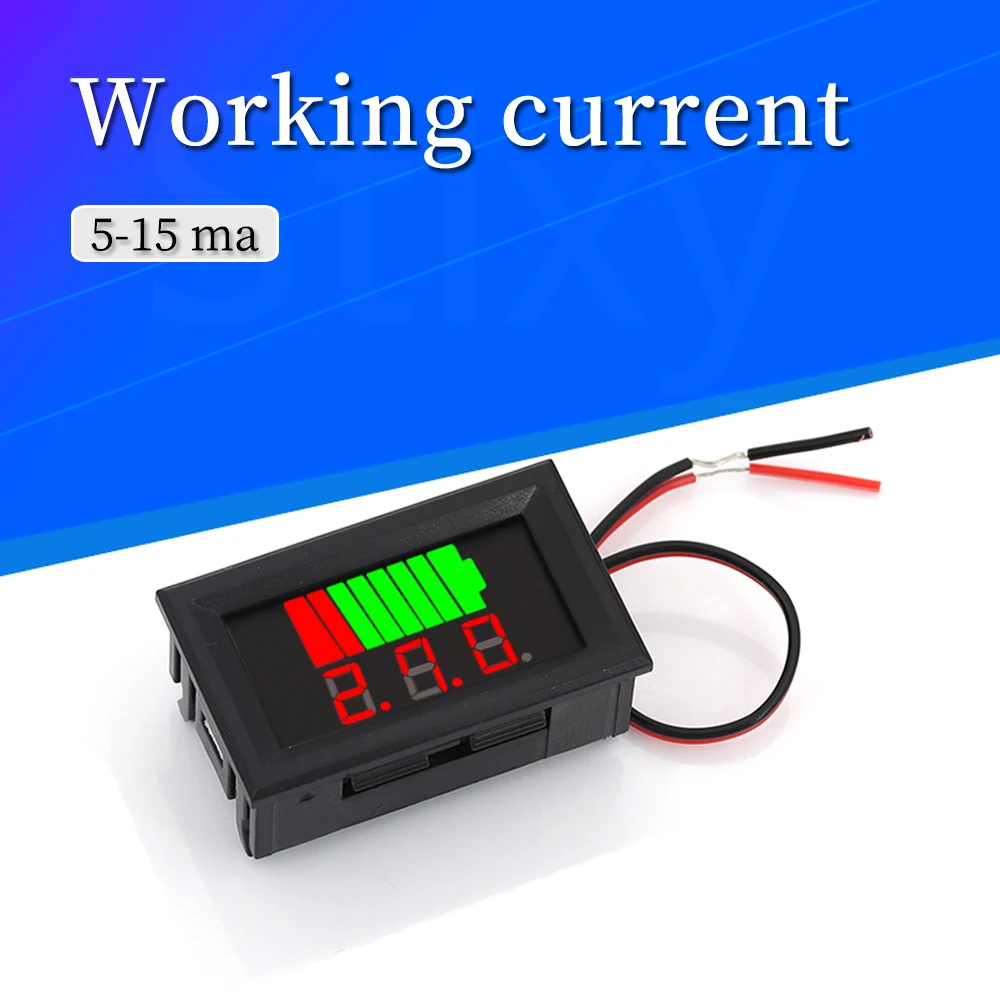 Car Battery Charge Level Indicator 12V 24V 36V 48V 60V 72V Lithium Battery Capacity Meter Tester Display LED Tester Voltmeter