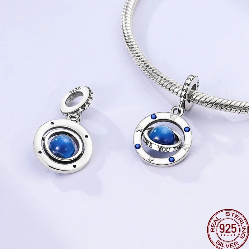 925 Sterling Silver Spring Tree Of Life Bird Camera Colorful Blue Zircon Pendant Beads Suitable Fit Pan Original Bracelet