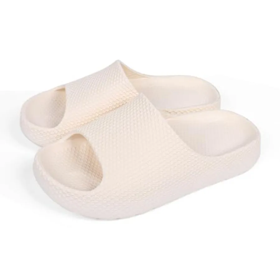 

Women's Non-Slip Pillow Slide Slippers, Cushioned Thick EVA Platform Slides for Indoor, Shower and Home Use