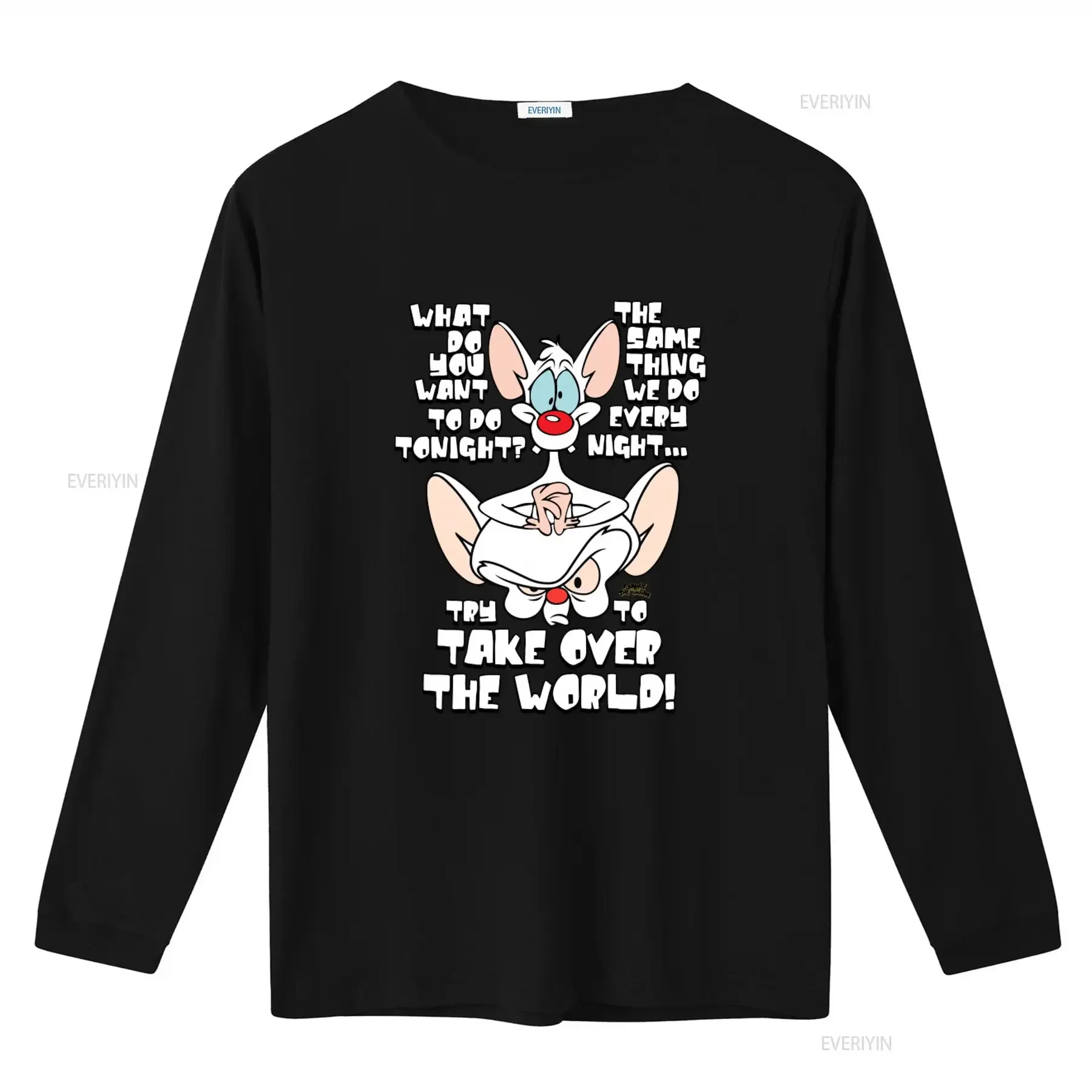 Take Over Pinky and the Brain Funny Cartoon T Shirt for  vintage Washed fashion Comfortable Breathable Stretched