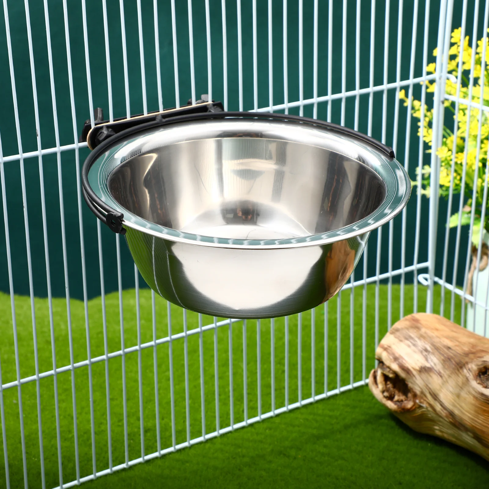 

1Pcs 600ml Stainless Steel Coop Cup Bird Parrot Feeding Dish Cage Hangable Durable Safe Easy Use Rustproof Long Lasting