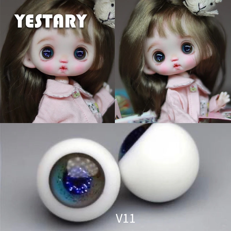 YESTARY Obitsu 11 BJD Doll Accessories Eyes For Toys 1/8 Handmade Glass Eyeballs 10MM Color Movable Glass Eye BJD Dolls Eyeballs