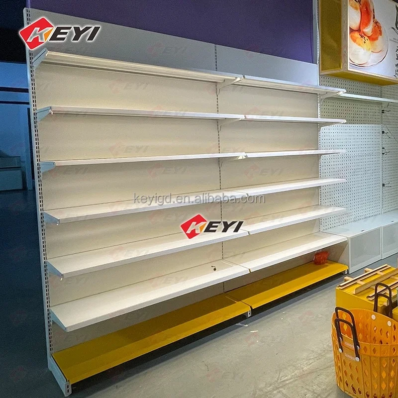 custom.Factory Price Multi Layers Steel Supermarket Shelf High Quality Metal Double Single Sided Fixed Store Used Display Shelve