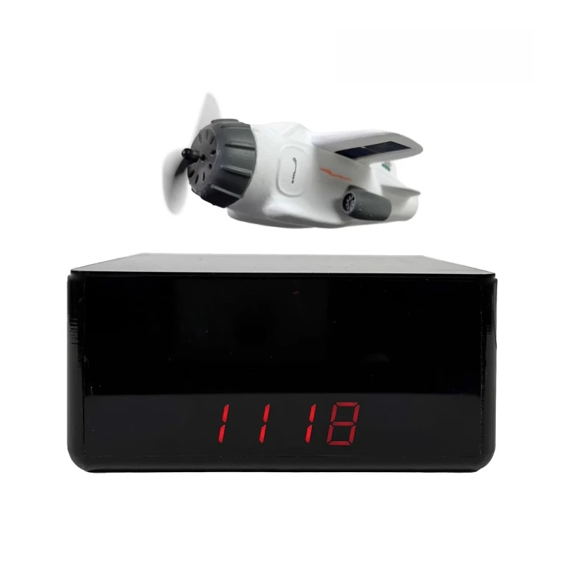 

Creative Maglev Aircraft Clock Tabletop Ornament Niche Black Technology Boys and Girls Birthday Gifts