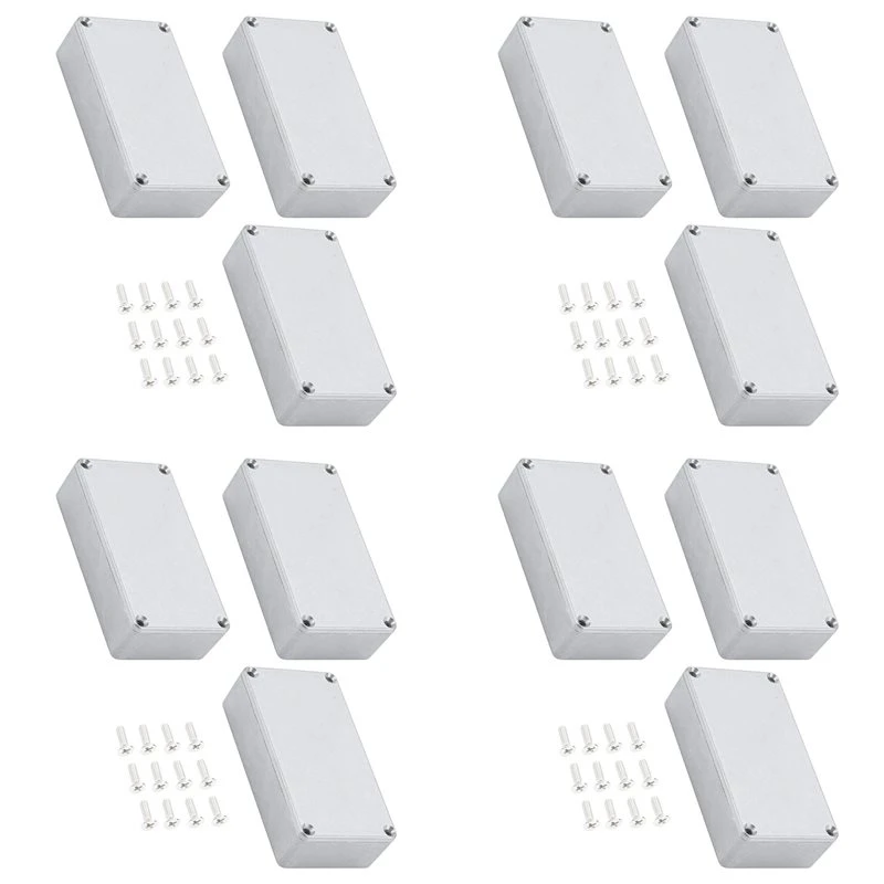 AA67-12PCS 125B/1590N1 Aluminum Guitar Effect Pedal Enclosure Metal Stomp Box Enclosure Unfinished 122X66x39.5Mm With Rubber