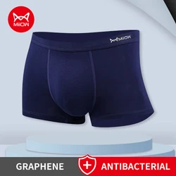 MiiOW 4Pcs Men's Underwear Cotton Breathable Boxer Shorts Sexy Panties Man Underpants 5A Antibacterial Fashion Print Men Boxers