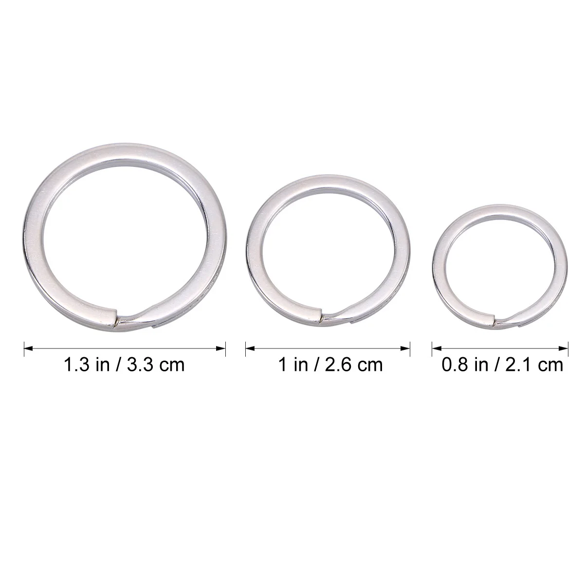 

60 Pcs Key Chain Smooth Rings Round Split Type Silver Connector Flat Craft Keychain