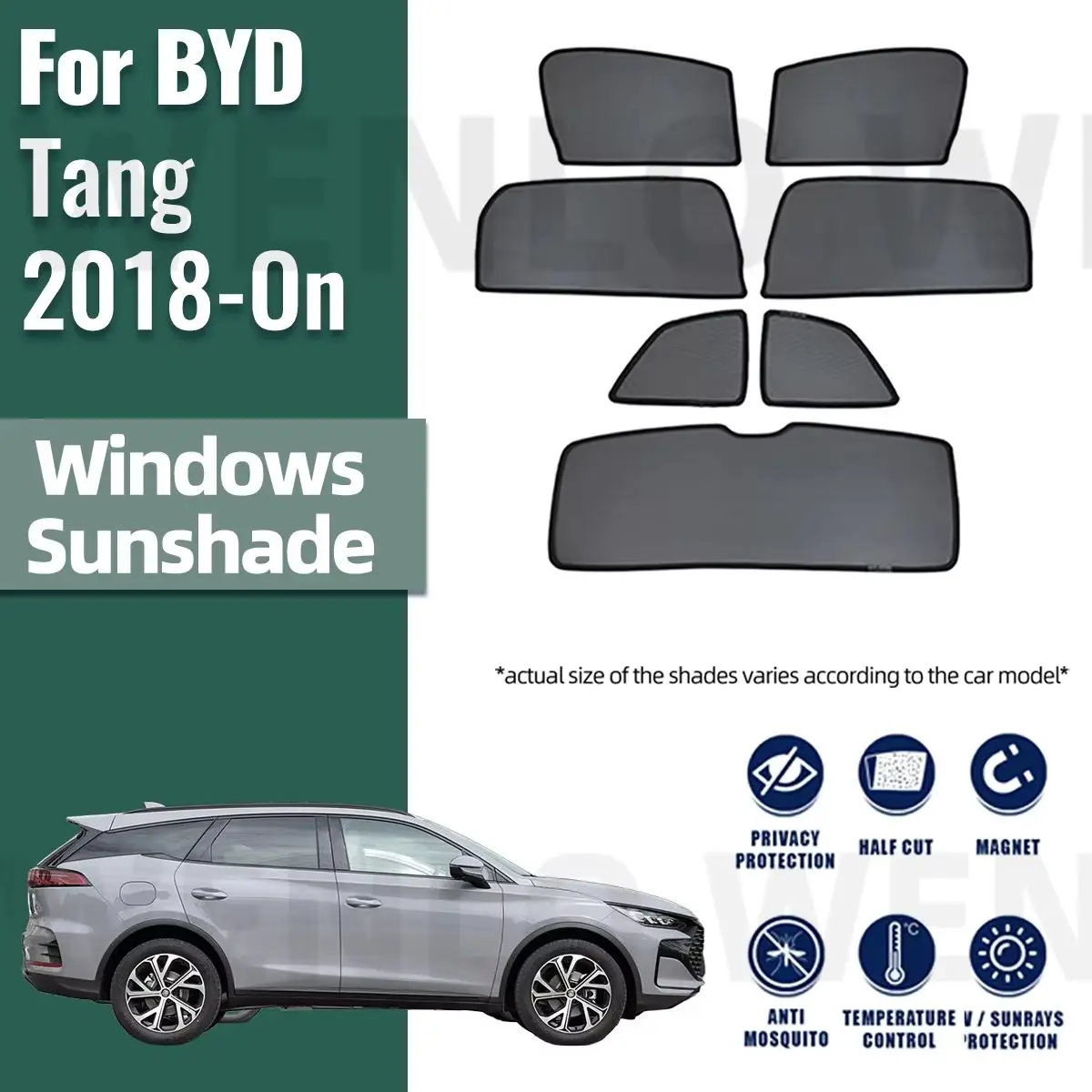 

For BYD Tang DM EV 2018-2023 2024 2025 Car Sunshade Visor Front Windshield Frame Curtain Rear Baby Side Window Sun Shade Shield