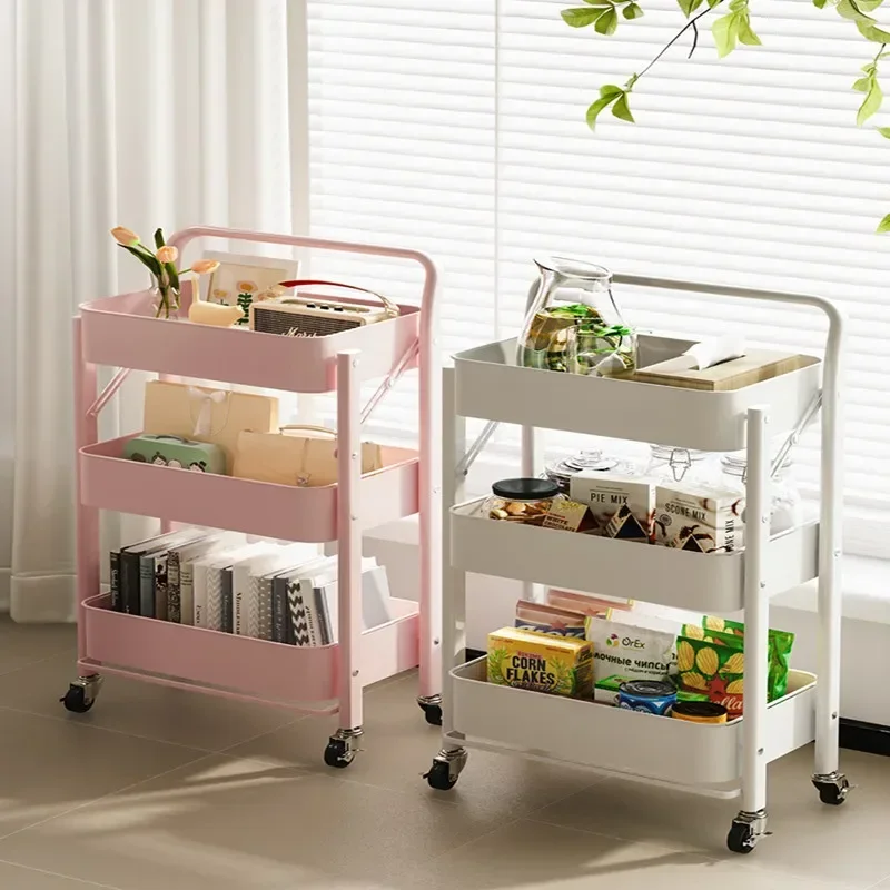 

Multipurpose Folding Kitchen Bathroom Organizer Carts Waterproof Storage Rolling Cart Household Multi-layer Trolley With Wheels