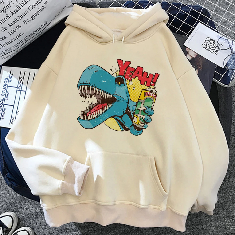 

Dinosaur Beer hoodies women 2023 funny Hood clothing female 90s sweatshirts