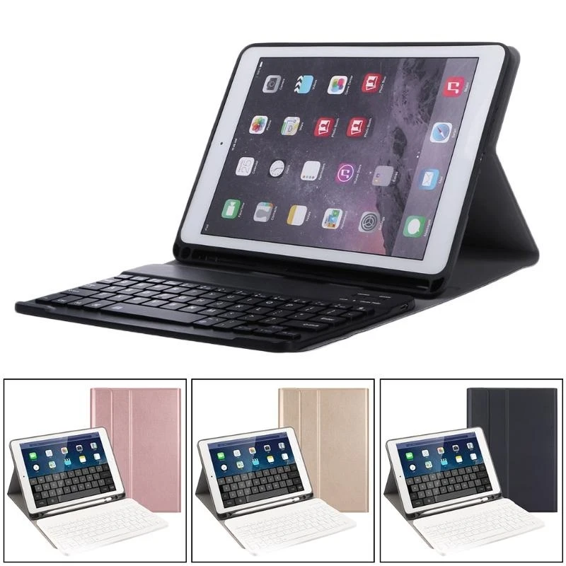 

R1WD Detachable Bluetooth-compatible Keyboard Folio Stand Cover Pencil Holder For