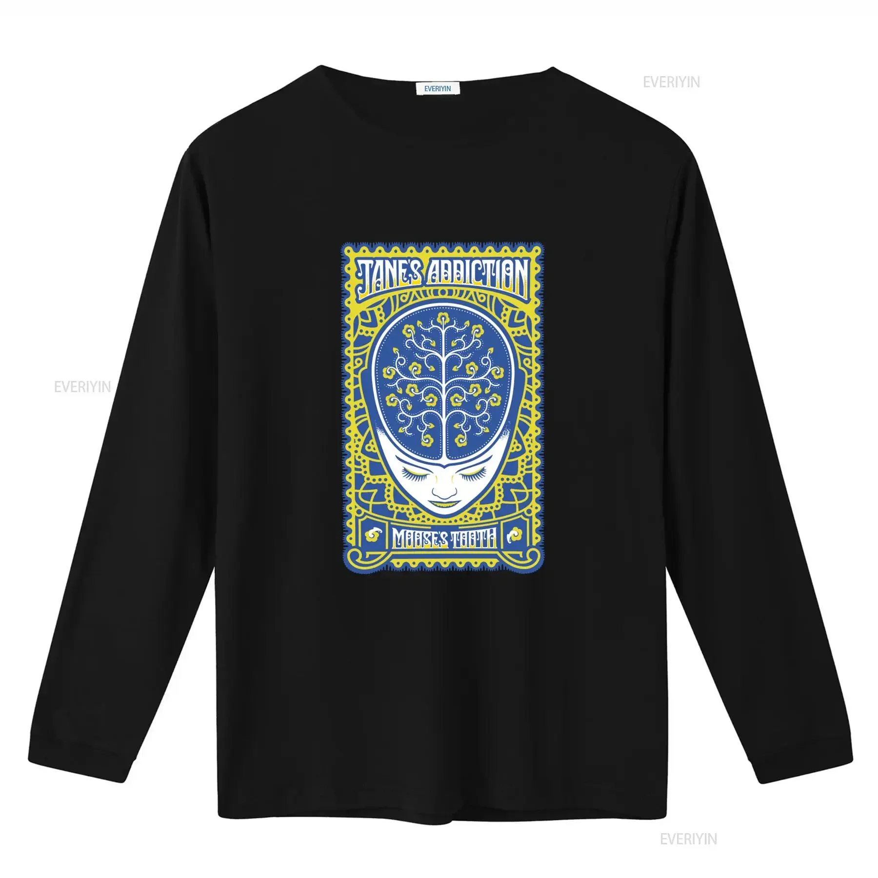 JANE'S ADDICTION Metal Alt Rock T Shirt with Unique Brain Flower Design S 3XL vintage Washed Soft homme Slightly streetwear