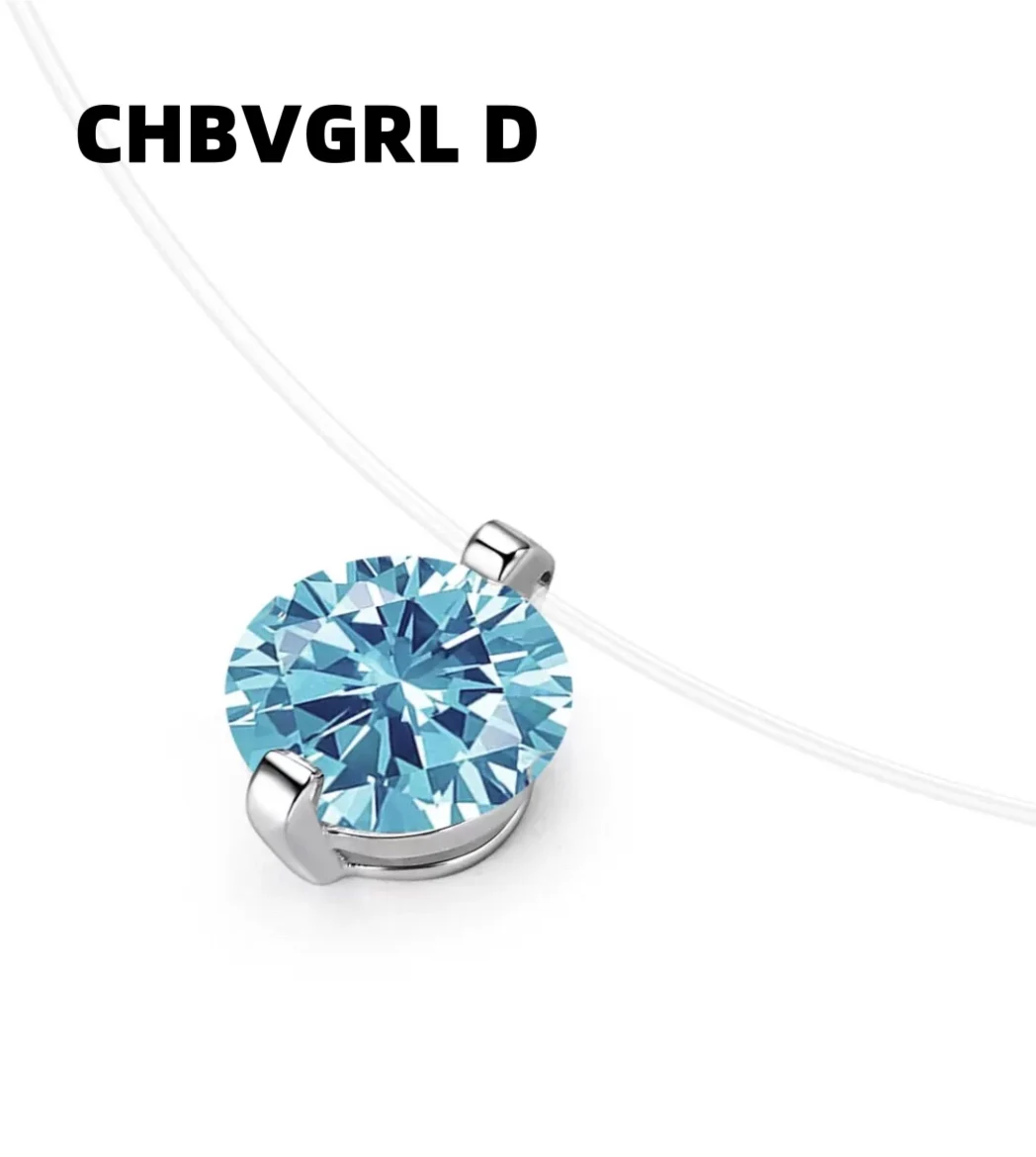 

[Mermaid Tears] S925 sterling silver 2 carat blue diamond invisible necklace, mermaid's tears, sapphire, netizen's favorite pend