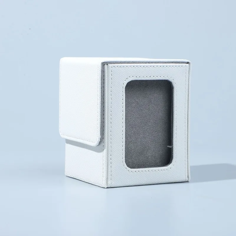 PU-Sammelkarten-Aufbewahrungsbox mit Magnetdeckel und Sichtfenster – Feuchtigkeitsbeständiger Kartenhalter für Tischspiele
