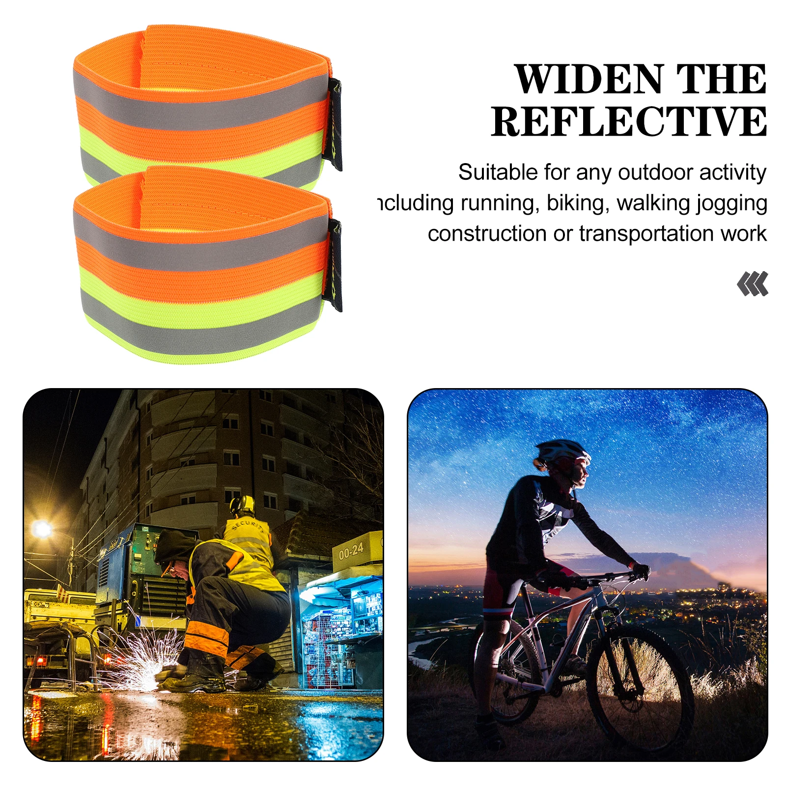 

2 Pcs Reflective Leggings Wristbands Bracelet Security Bracelets for Night Straps