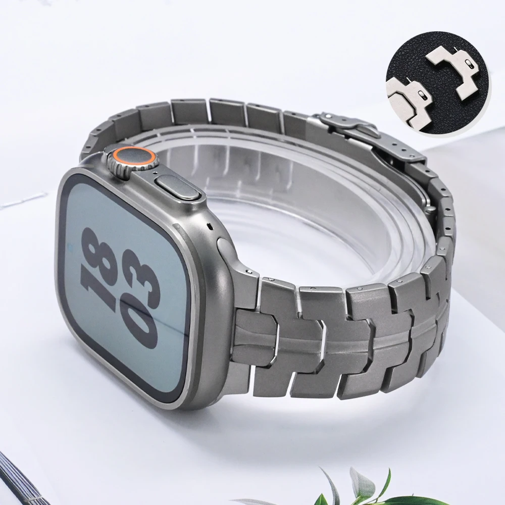 

Titanium Bracelet for Apple Watch Ultra 2 49mm Band 10 46mm Watchband Business Strap for iWatch Series 10 9 8 6 7 5 4 se 44 45mm