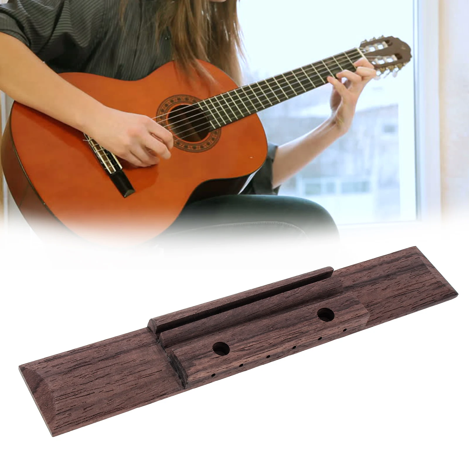 Rosewood puente de guitarra clásica, piezas de madera para guitarra de 39 pulgadas, 6 cuerdas