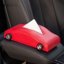 Leather Car Tissue Box for Audi Ford Volkswagen BYD Nissan Peugeot Towel Napkin Holder Paper Rack Organizer Storage Block Type