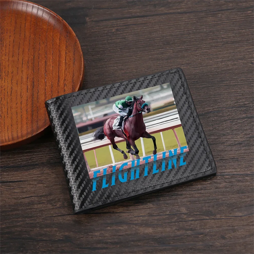 Horse rider racing on track Men's Wallets Simple Business Modern Stylish Printing Design Gifts For Father Boyfriend Christmas Lo