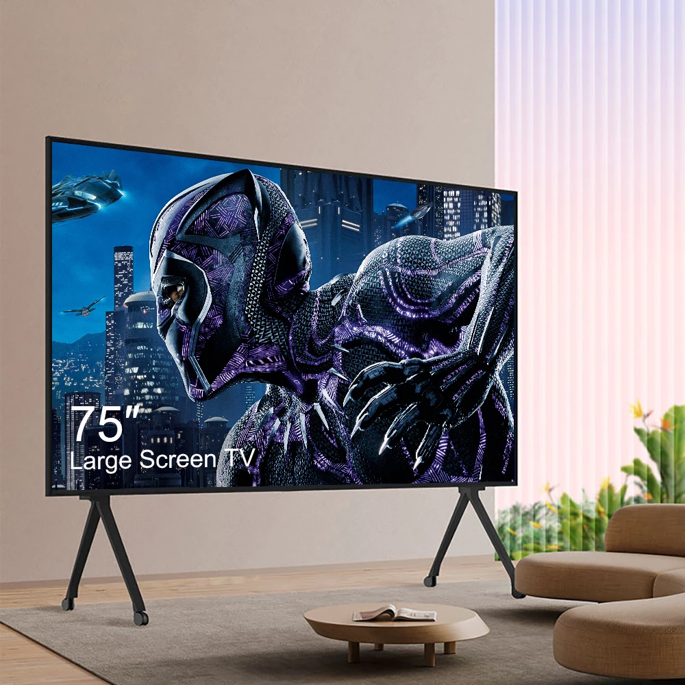 Explosion-proof 75 Android Smart TV Dual Tempered Glass Screen LED TV Television 75 Inch 4K TV
