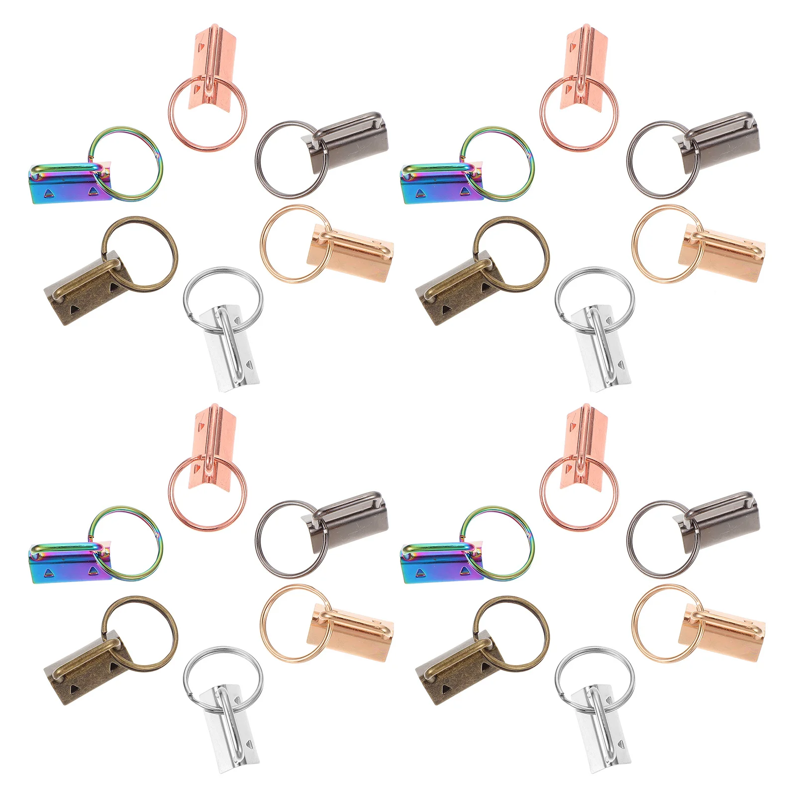 

50pcs 6 Hardwares For Diy Keychain Lanyard Craft Wristlet Keyring Fob Supplies Tail Clip Wristlet Key Ring Fob