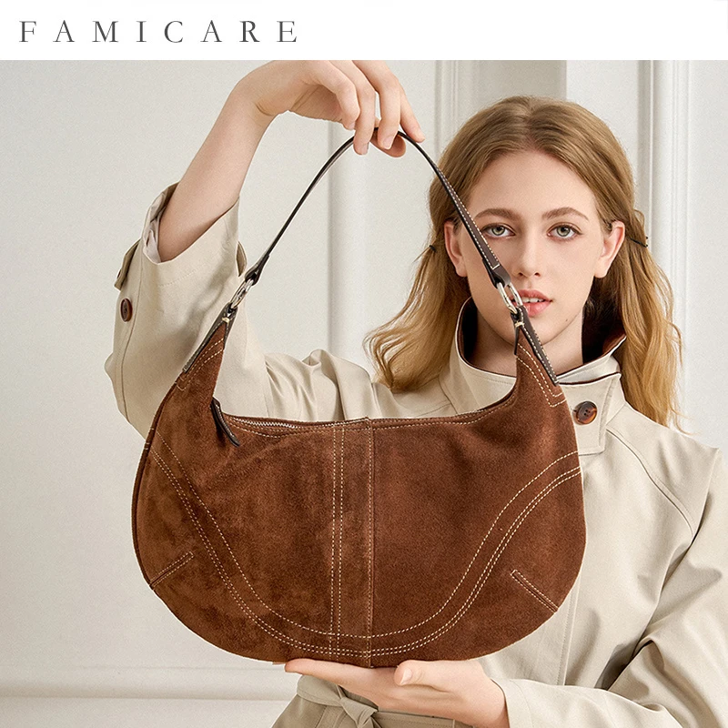 

Новинка 2023 года, замшевая кожаная сумка для пельменей, женская повседневная дорожная сумка, универсальная сумка через плечо, швейная нить, сумка премиум-класса