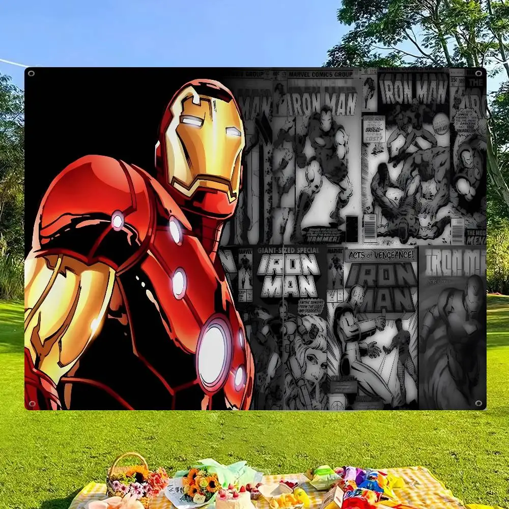 Cool I-Iron Man Large Size Shop Art Promotion Advertising Booth Flag Hanging Banners