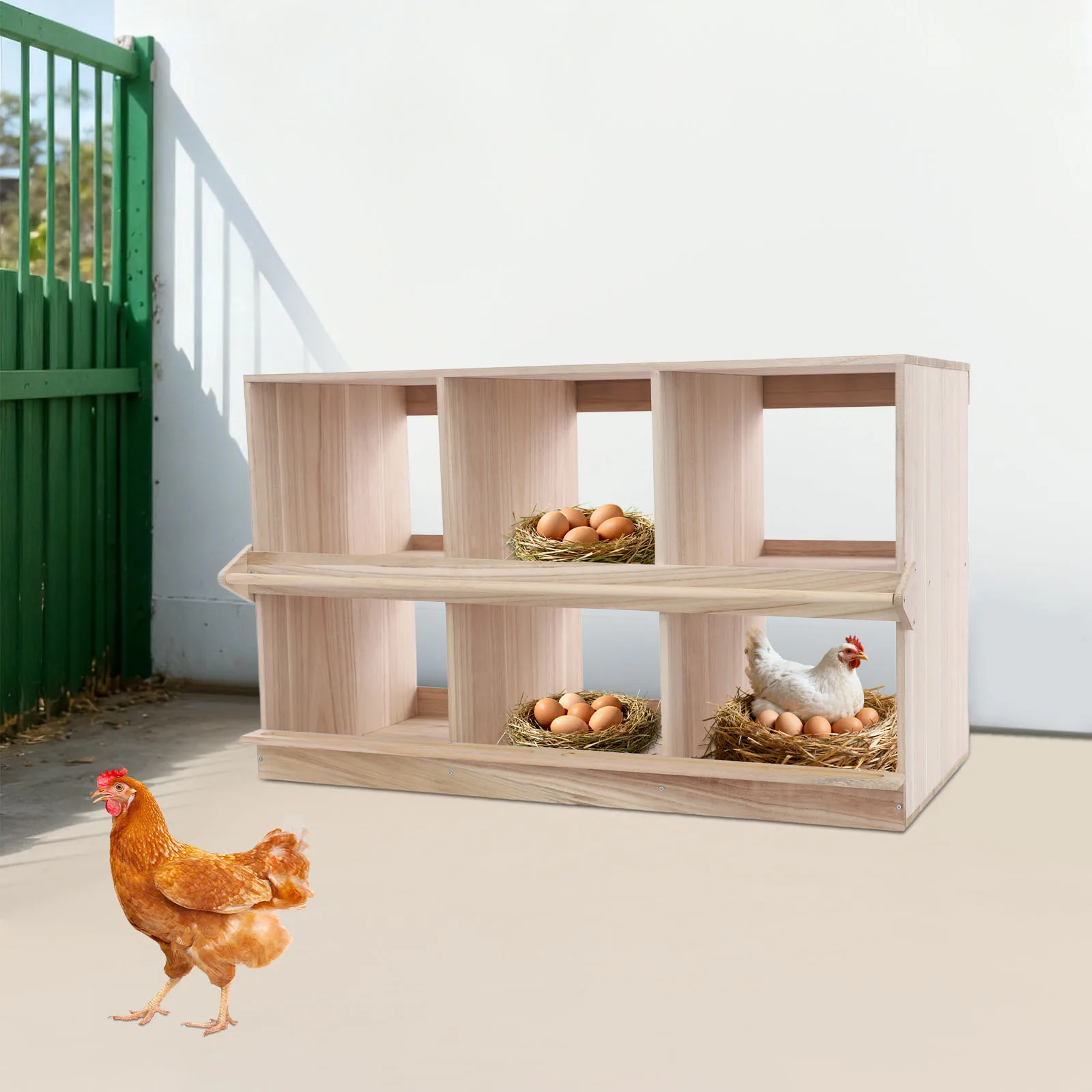 

Multi-Scene Rustic Nesting Box, For Backyards/Farms/Courtyards/Breeding Farms, Easy Assembly(English Diagram Included)