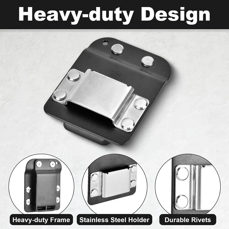 Low-Profile Drill Belt Clip For Cordless Drill,Drill Belt Holder Hook Holster,Fit Up To 2In Belt -Prevent Pocket Tearing