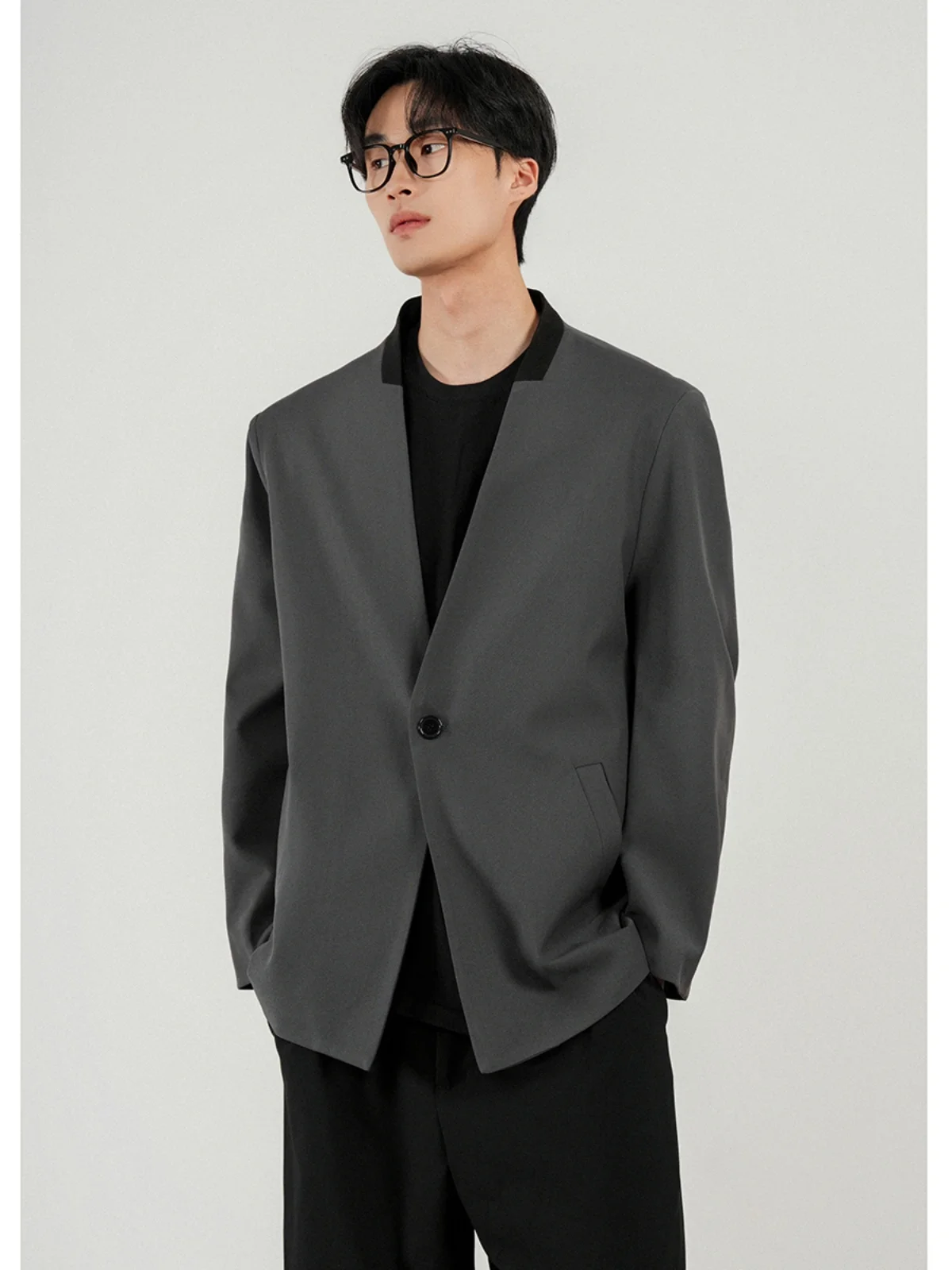 

Cleanfit oulder Pad Unlined Men's Suit Jaet Spring Autumn Briti Sle Faionable Casual Long Sve Single Button Closure