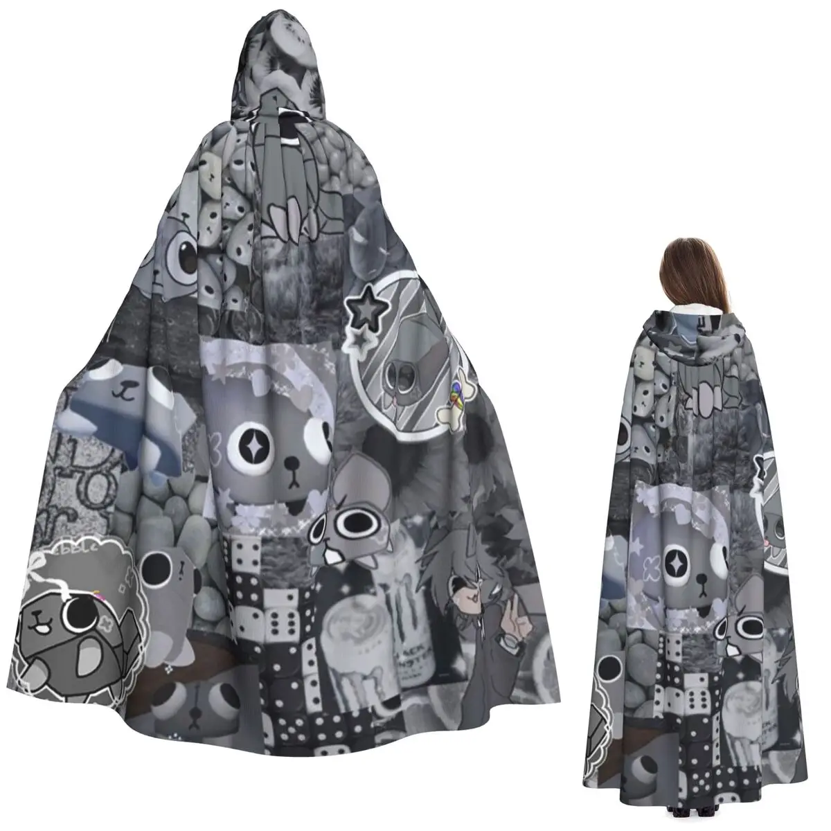 

Dandys World Pebble длинный плащ с капюшоном ведьма средневековый костюм косплей накидка Хэллоуин вампир для взрослых унисекс