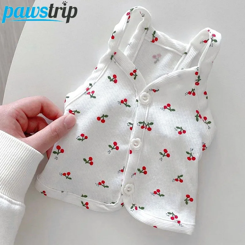 Summer Dog Clothes Thin Cute Dog Vest for Small Medium Dogs Cherry Puppy Clothes Dog accessories Pet supplies