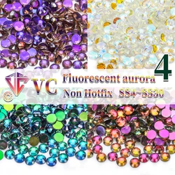 VC Aurora/Phantom/Green Shine/Rose Shine SS4-SS30 Glass Rhinestones Crystal Flatback Stones For Nail Art DIY Crafts Decorations