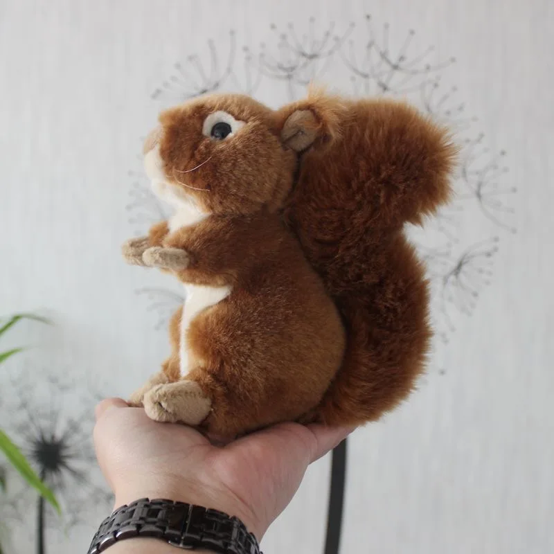 Carino 17cm scoiattolo peluche peluche carino animale bambola simulazione bambola scoiattolo regalo di compleanno per gli amici regalo per bambini