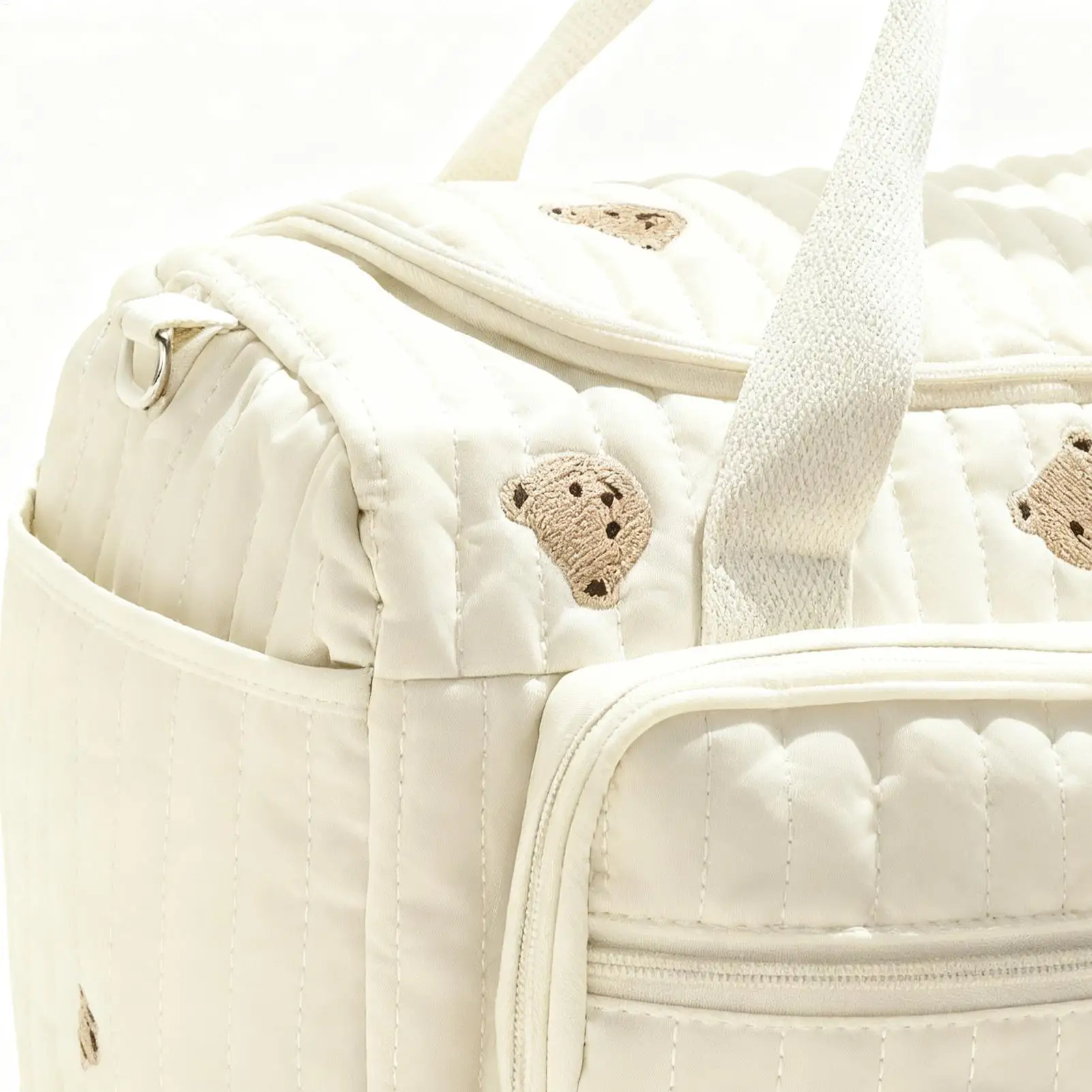 Travel Diaper Bag Cartoon Bear Diaper Bag With Compartment Large Capacity Nappy Pouch For Travel Camping Home Shopping Commuting