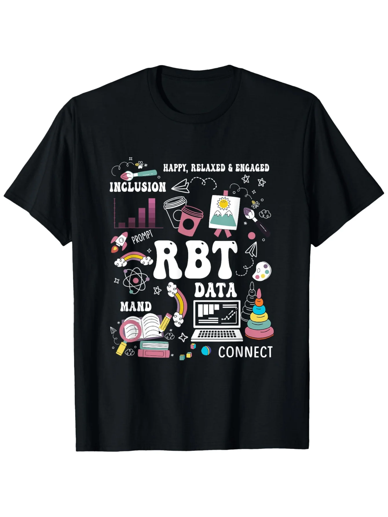 Registered Behavioral Technician RBT Behavioral Therapist Data T shirt, 100% Cotton Printed Round Neck Short Sleeve T shirt