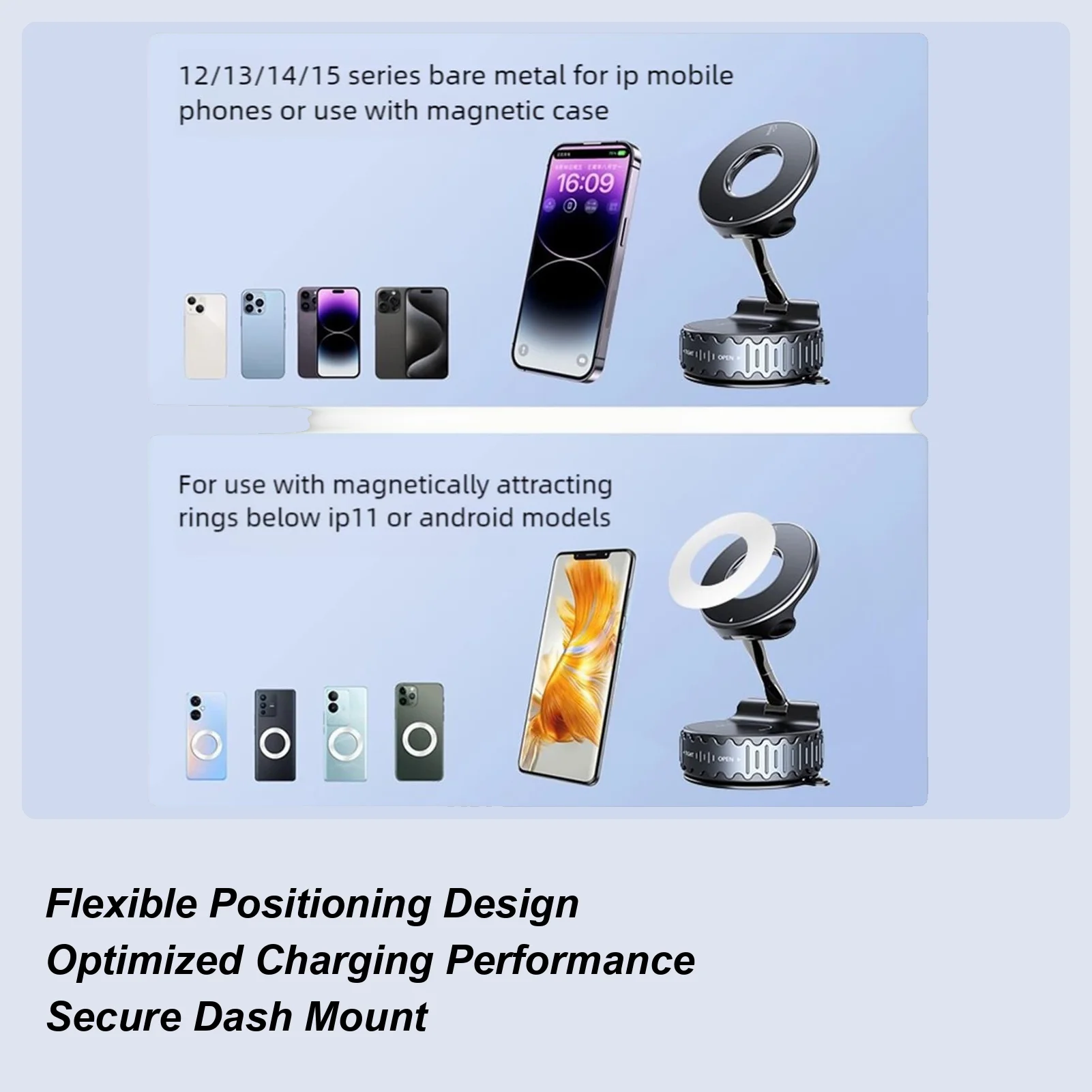 

Держатель для телефона на присоске, вращающийся на 360 градусов, регулируемый, складной, автомобильный держатель для телефона, крепление для грузовика, такси, доставки, путешествий