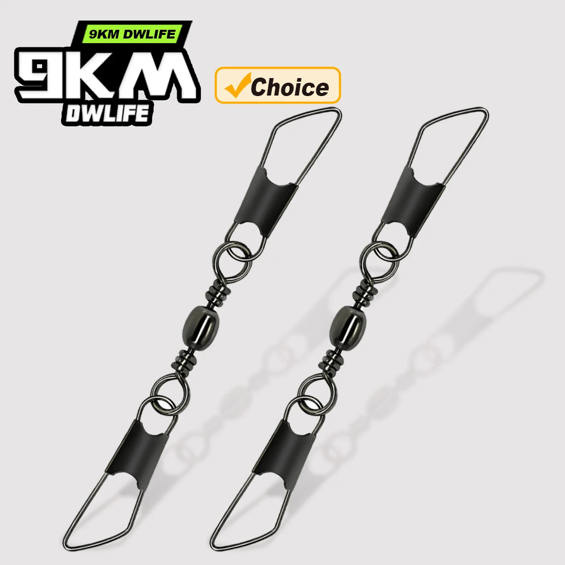 9KM Fishing Swivel Snap 25-50pcs Barrel Swivel with Double Safety Snap Freshwater Fly Fishing Crappie Lure Line Connector