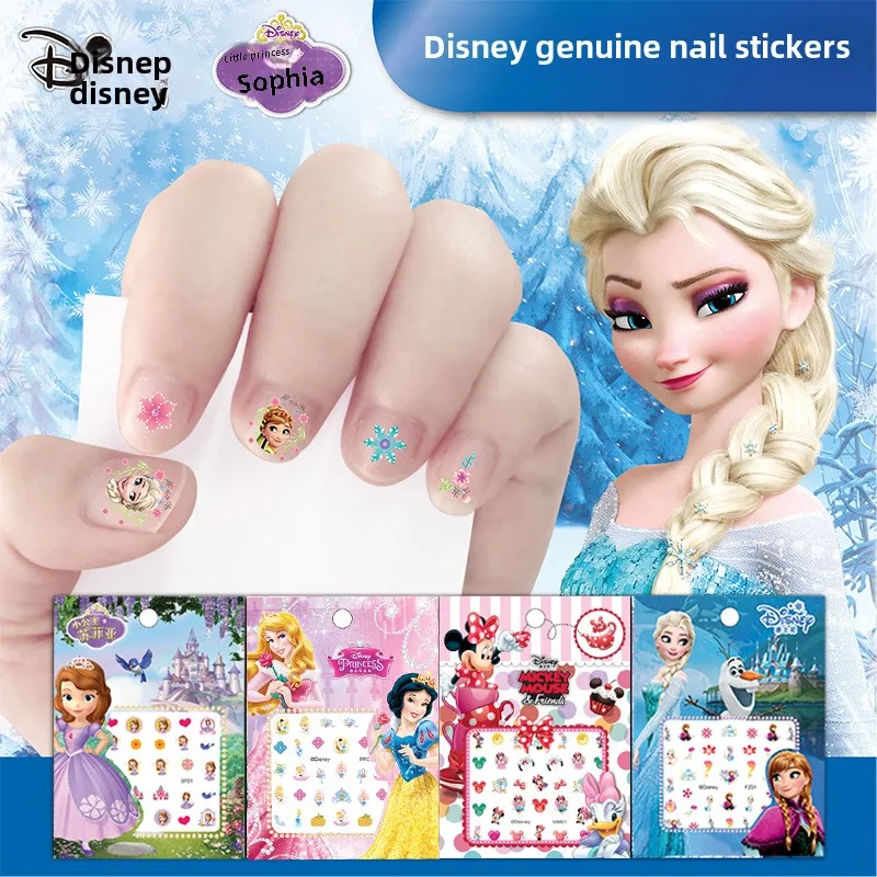 

Disney Girls and Children's Nightglow Nail Stickers Ice and Snow Romance Princess Elsa Nail Stickers Cartoon Sticker Toys