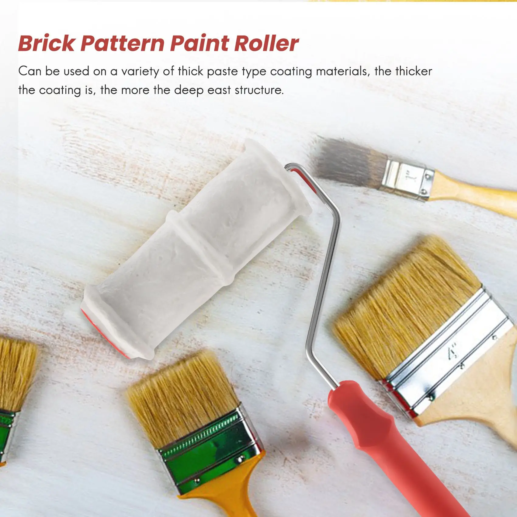 Brick Pattern Paint Roller Household Wall Decoration Brush Diy Tool Art Paint Texture Rolling Flower Roll