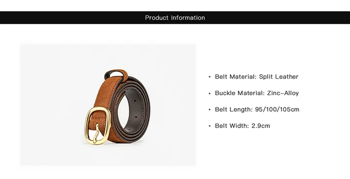 BEAUTODAU Belt Women Split Leather Trend Elliptical Pin Buckle Accessories All-Match Jeans Waistband Ladies Handmade 91119