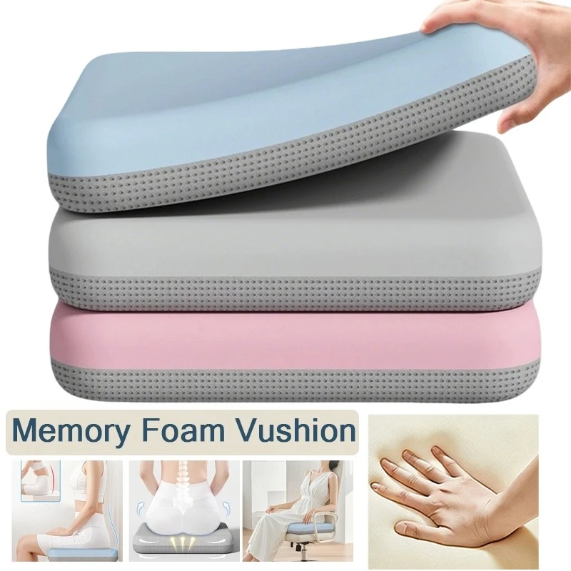 

Detachable and Washable Seat Cushion with Memory Foam Filling Waist Hip Protection Breathable Comfortable Office Chair Cushion