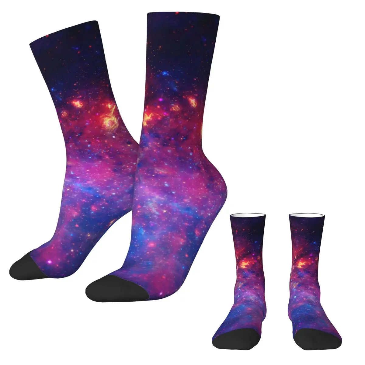 Galaxy Print Socks Autumn Colorful Milky Way Stockings Gothic Ladies High Quality Socks Pattern Skateboard Non Slip Socks