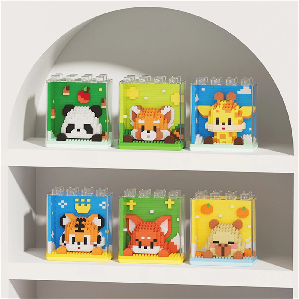 كتلة الحيوانات اللبنات كابيبارا النمر البطريق لعبة تعليمية هدية التفاعل بين الوالدين والطفل الجذعية لعب للتعلم للطفل